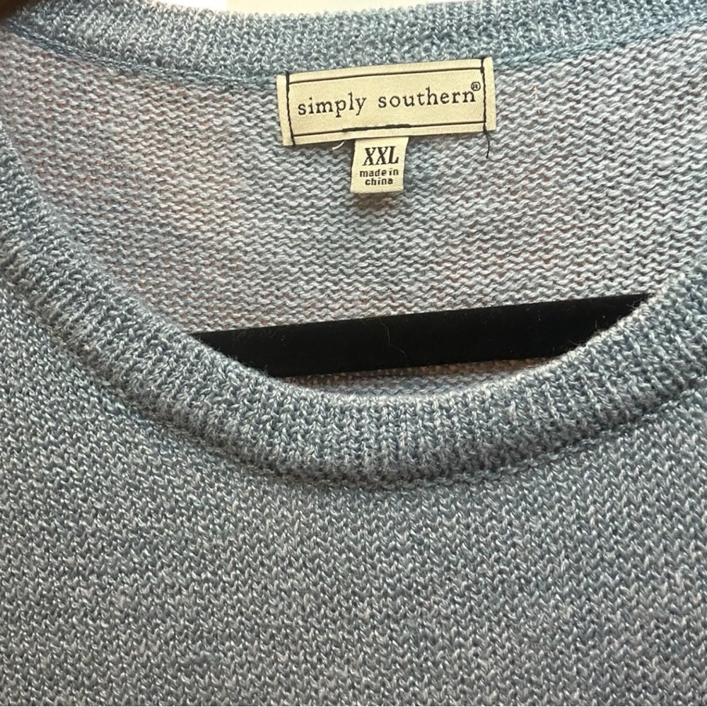 NWOT Simply Southern Blue LAKE Sweater Size XXL - Picture 5 of 6